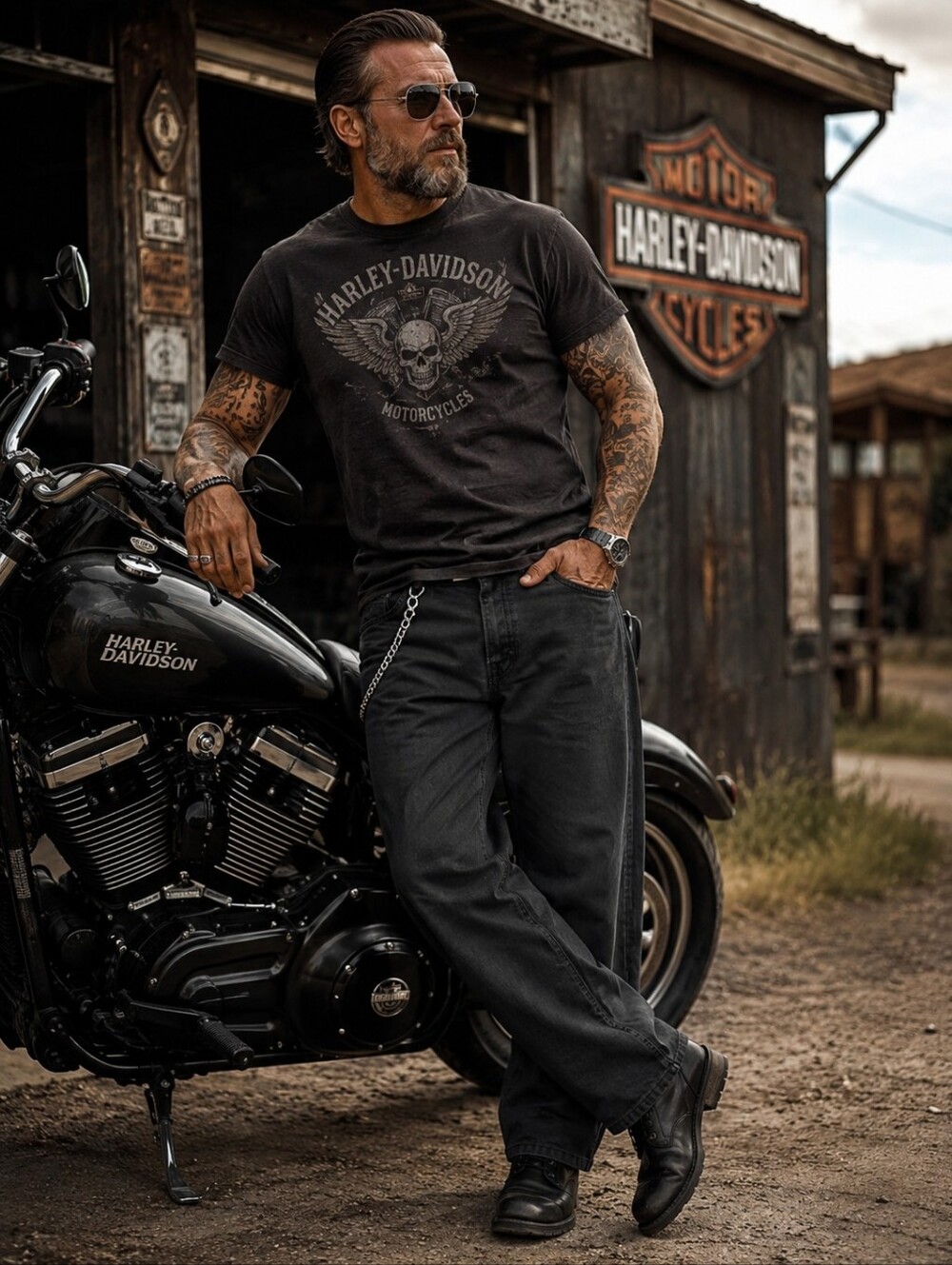 Harley-Davidson Genuine MotorClothes Black Denim Jeans Men’s Biker Straight Leg